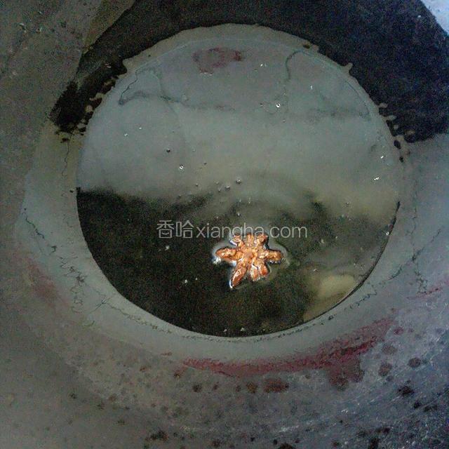 锅里加少许油，放入一个大料爆香