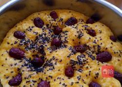 南瓜红枣芝麻发糕的做法图解3