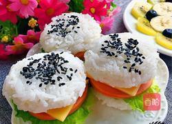 火腿芝士米汉堡的做法图解6