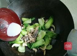 鲜蘑油菜小炒肉的做法图解13