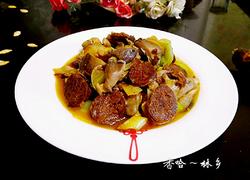 腊肠炒蘑菇