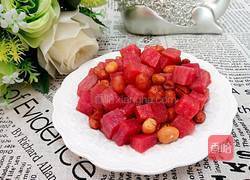 红心萝卜拌花生米的做法图解4