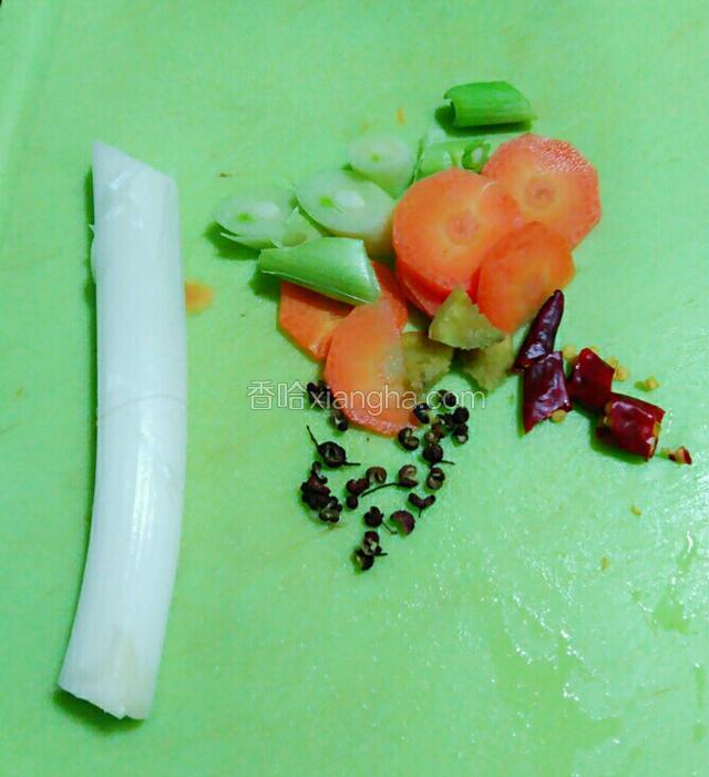 接下来！将佐料切好。