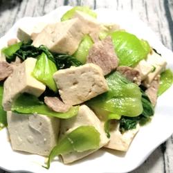 油菜豆腐炒肉的做法[图]