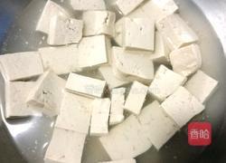 油菜豆腐炒肉的做法图解3