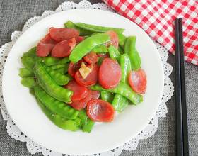 荷兰豆炒腊肠[图]