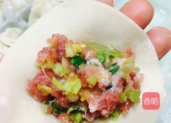 抱蛋煎芹菜猪肉饺的做法图解2