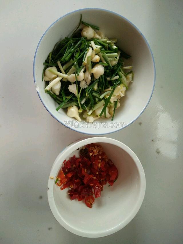 再准备好干红辣椒野葱，