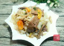 Illustration of how to make fried rice noodles with pork liver 9