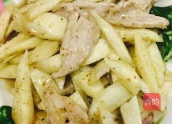 孜然茭白炒肉片的做法图解6