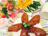桂花可乐鸡翅配秋葵的做法[图]