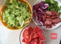 蔬菜火腿炒面片的做法图解3