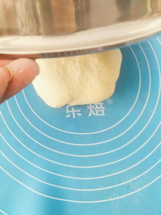 用面盆或者保鲜膜盖住面团静置20分钟