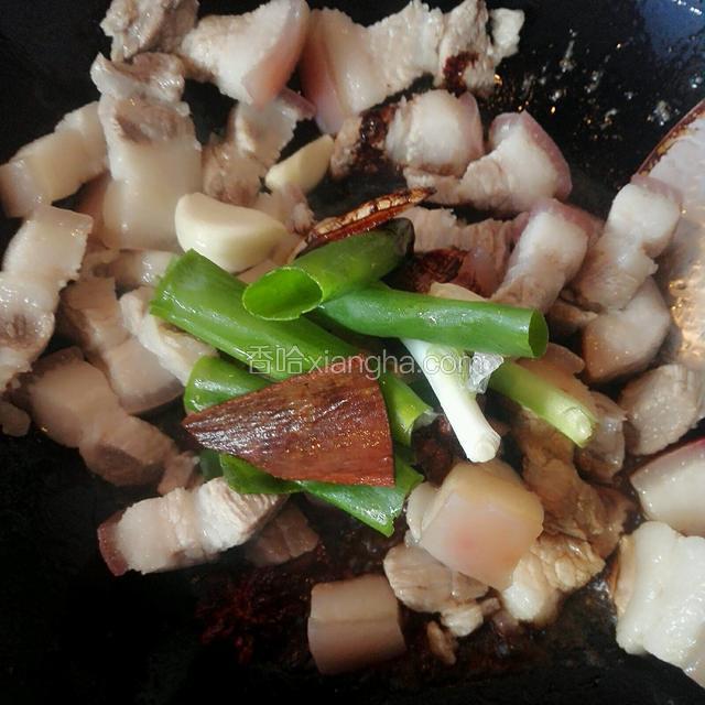 放入准备好的香料翻炒出香味