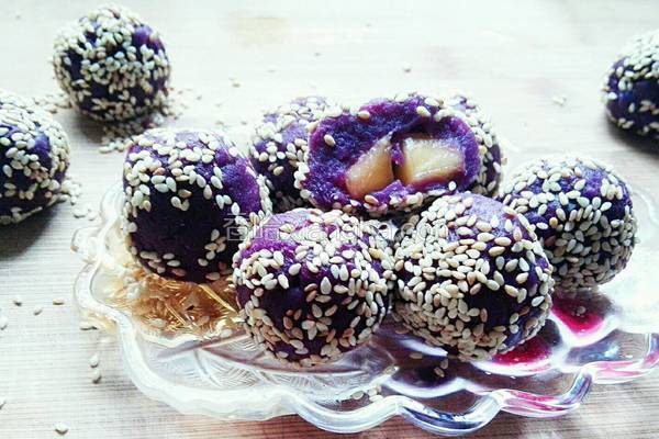 紫薯木瓜糯米团子