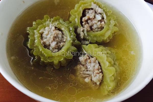 排骨苦瓜塞肉末炖汤的做法 菜谱 香哈网
