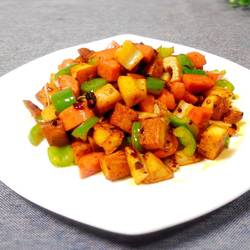 辣炒莲藕豆干丁的做法[图]