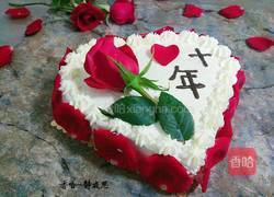 玫瑰花爱心蛋糕的做法图解1