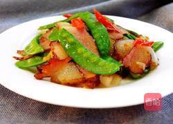 荷兰豆炒腊肉的做法图解12