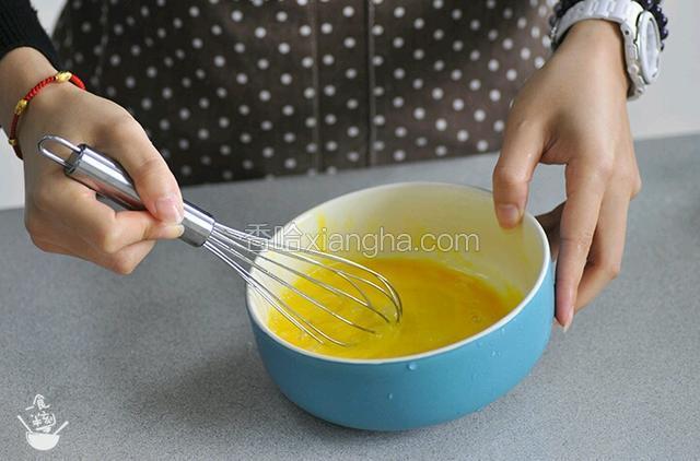 鸡蛋打散加点盐～