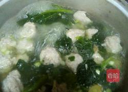 冬寒菜肉丸汤的做法图解3