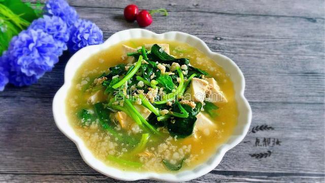 肉末菠菜豆腐汤