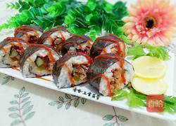 金枪鱼肉松紫菜包饭的做法图解10