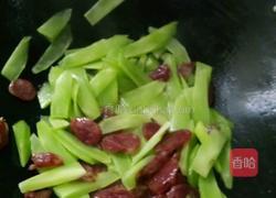 窝笋炒腊肠的做法图解3