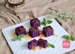 蜜豆桂花紫薯糕的做法图解12