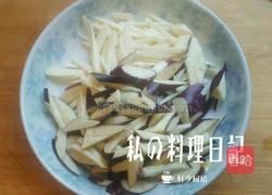 芝麻茭白茄子肉丝的做法图解2