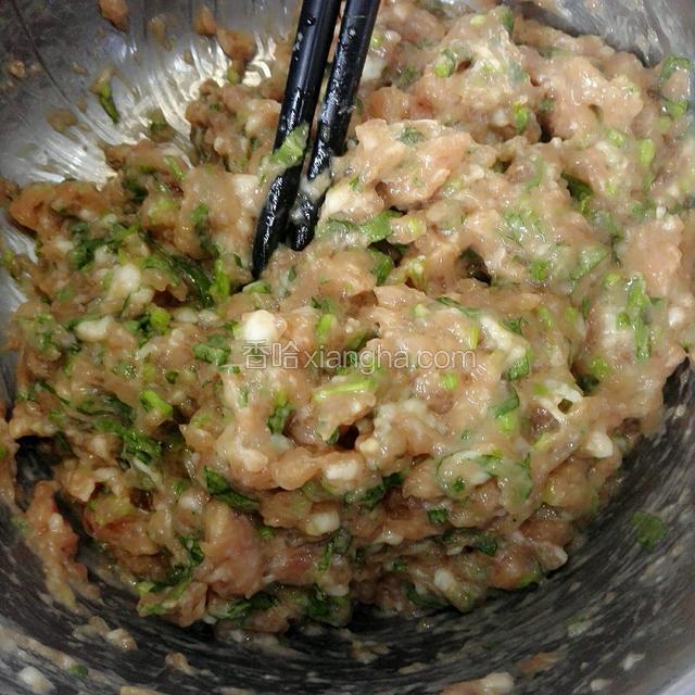 拌好的馅料（可以参考我的上一个猪肉香菜馅菜谱，里面有详细步骤）