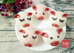 小猪豆沙包的做法图解2