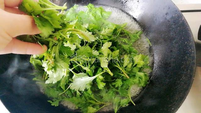 加入洗好的菊花脑。