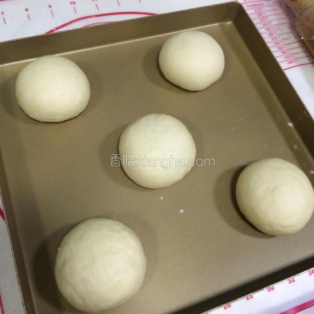 收口朝下，一一摆入烤盘。
