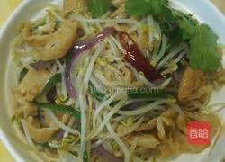 猪肠炒豆芽的做法图解5