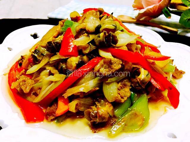 近照，非常下饭，螺肉的爽口加上葱香味，很赞。