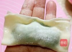 元宝馄饨～青菜鲜肉虾粒馅的做法图解6