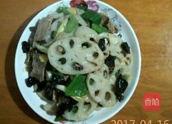 莲藕木耳炒肉片的做法图解14