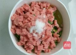 蒜苔火腿煎饼的做法图解2