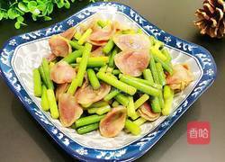 蒜苔腊肠小炒的做法图解7