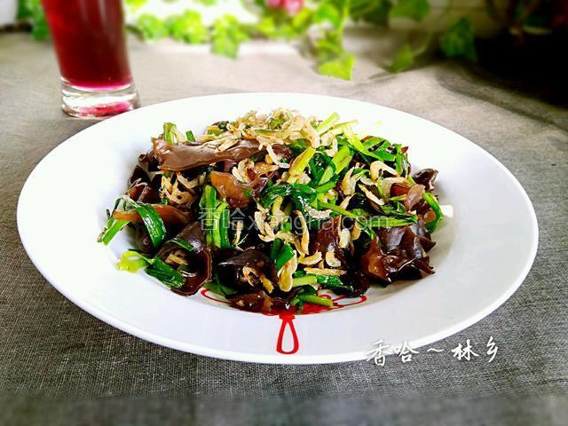 虾皮韭菜炒木耳