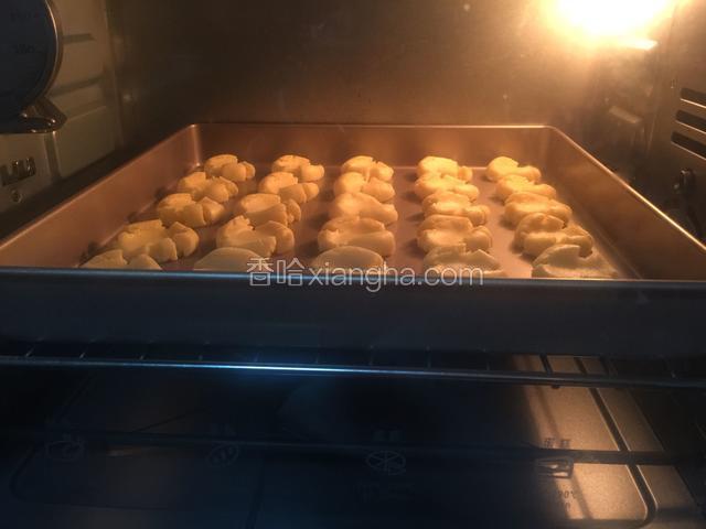 放入预热好的烤箱中层，上下火170度烤15分钟。