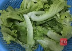 蒜末虾米生菜的做法图解1