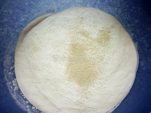 面粉里放3克酵母。