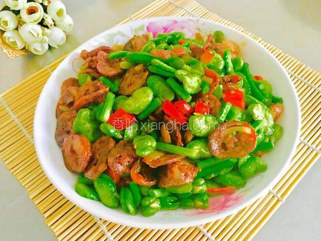 辣肠炒蚕豆