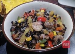 紫米虾仁炒菠萝饭的做法图解10