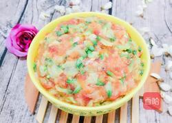 槐花猪肉馅三角煎饺的做法图解1