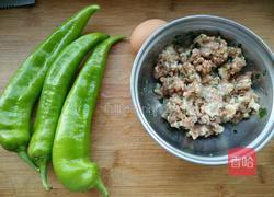 尖椒酿肉的做法图解1
