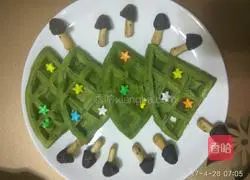 Illustration of how to make green waffles 5