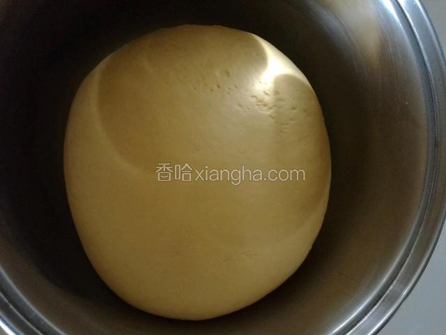 醒发好把面团揉光滑。